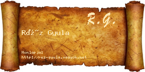 Réz Gyula névjegykártya